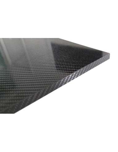 Closed-edge carbon fiber sandwich plate with inner core - 500 x 400 x 12 mm.