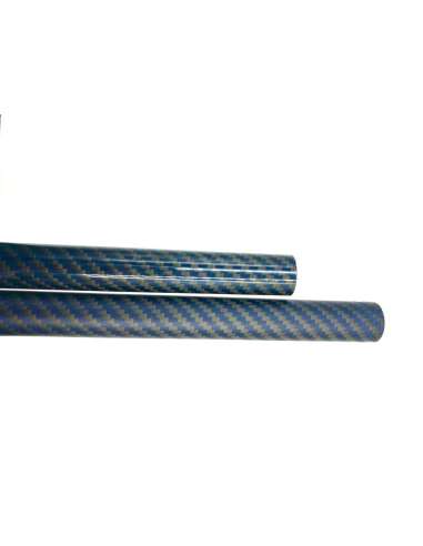 Tubo de fibra de carbono-kevlar azul malha vista (17 mm. Ø externo - 15 mm. Ø interior) 1000 mm.
