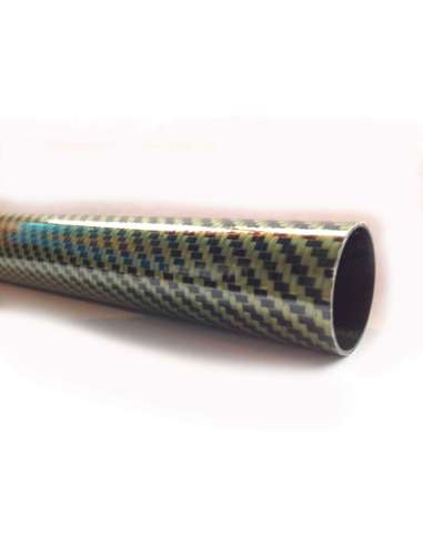 Tubo de fibra de Carbono-Kevlar malla vista (29mm. Ø exterior - 27mm. Ø  interior) 1200mm. 
