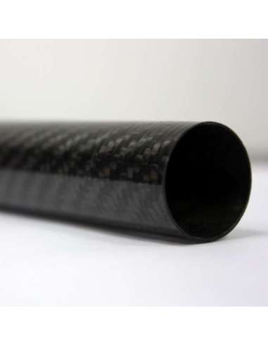 Tubo de fibra de carbono malla vista (60mm. Ø exterior - 54mm. Ø  interior) 1000mm. 