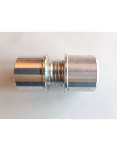 Conector de alumínio com rosca para conexão de tubos com dimensões 16mm, Ø externo - 14mm, Ø interno)