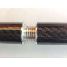Conector de alumínio com rosca para conexão de tubos com dimensões (16mm, Ø externo - 14mm, Ø interno)