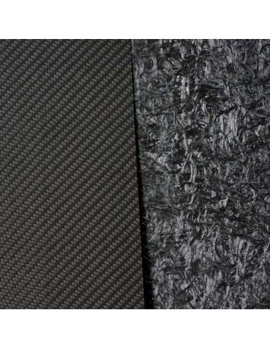 Placa de fibra de carbono de um lado - 400 x 400 x 2 mm.