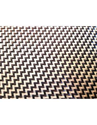 Muestra comercial tejido de fibra de carbono-kevlar Sarga 2x2 3K peso 190gr/m2 - 250mm. x 200mm.