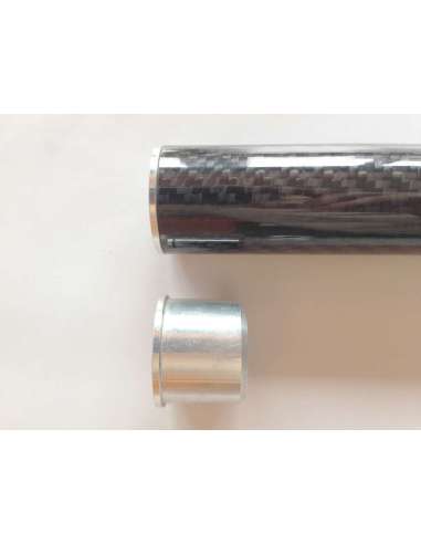 Conector de aluminio con rosca para unión de tubos con medidas (30mm. Ø exterior - 27mm. Ø interior)