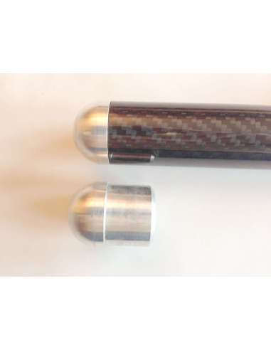 Rolha de alumínio arredondada para tubos com dimensões (25 mm, Ø externo - 23 mm, Ø interno)