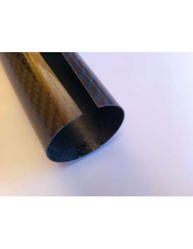 Tubo cubre barras de fibra de carbono malla vista (41,2mm. Ø exterior - 40mm. Ø  interior) 1000mm.