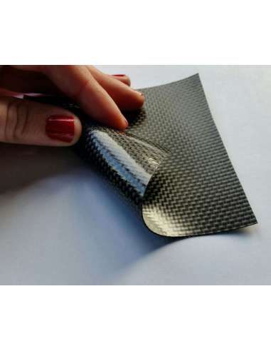 Carbon fiber 3K flexible sheet 1x1 Plain (Color Black)