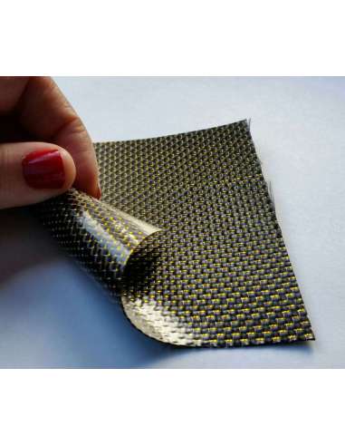 Flexible carbon fiber sheet with colored silk (Black and Yellow Color)