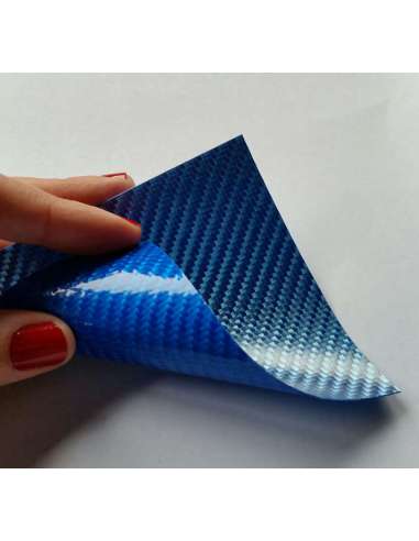 Muestra comercial lámina flexible de fibra de vidrio Sarga (Color Azul) - 50x50 mm.