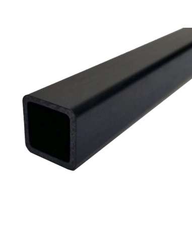 Square fiber carbon tube, outer (20x20 mm.) - interior (17x17mm.) - Length 1000 mm.