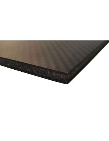 Carbon fiber sandwich plate with inner core - 400 x 250 x 7 mm.