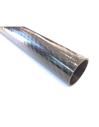 Tubo de fibra de carbono malla vista (28mm. Ø exterior - 26mm. Ø  interior) 1000mm. 