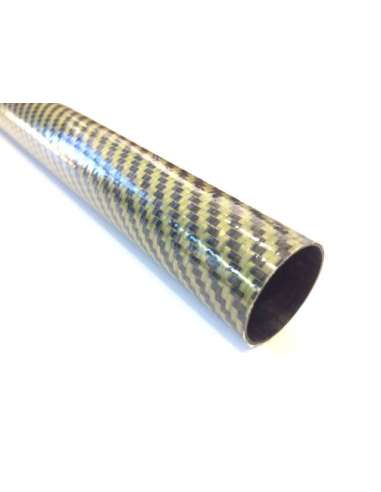 Tubo de fibra de Carbono-Kevlar malla vista (30mm. Ø exterior - 27mm. Ø  interior) 1200mm. 