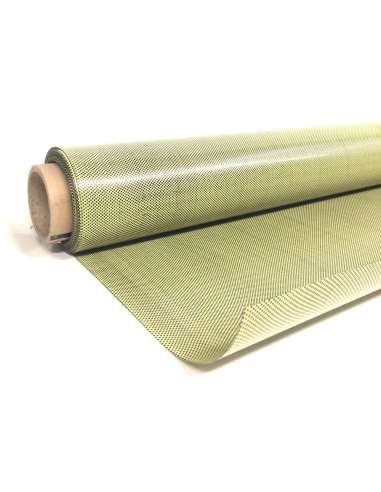 Commercial sample flexible sheet of kevlar-carbon fiber Taffeta (Color  Black and Yellow) - 50x50 mm.