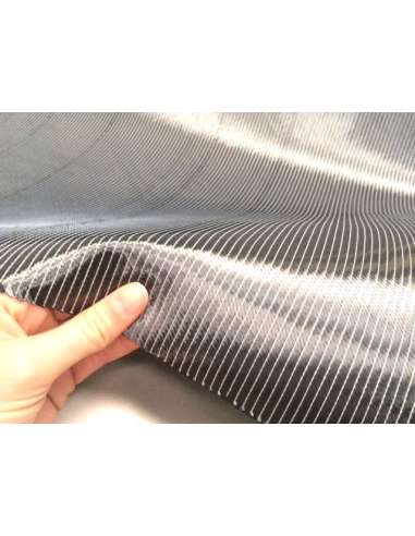 Commercial sample carbon fiber fabric BIAXIAL +-45º 12K-300g/m2 - 250 x 200 mm.