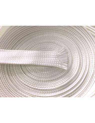 Amostra comercial 15mm Ø manga tubular trançada em fibra de vidro