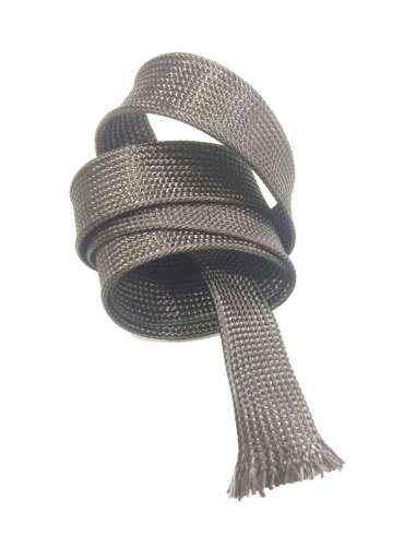 Amostra comercial de manga tubular trançada de fibra de carbono - Ø 25 mm. (17,42 g/m)