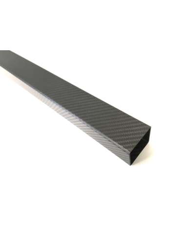 Tubo quadrado em fibra de carbono, exterior (50x50 mm.) - interior (46x46mm.) - Comprimento 1850 mm.