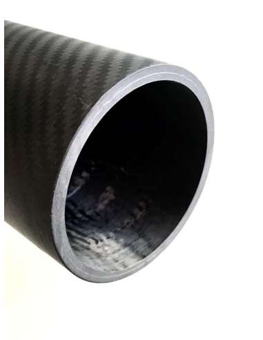 Tubo de fibra de carbono malla vista (80mm. Ø exterior - 70mm. Ø  interior) 4000mm.
