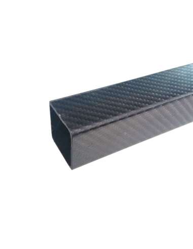 Square fiber carbon tube, outer (40x40 mm.) - inner (36x36mm.) - Length 2000 mm.