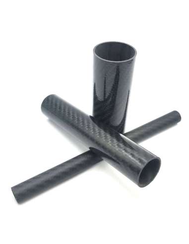 Amostra comercial de tubo de fibra de carbono com acabamento NATURAL (tamanho variável)