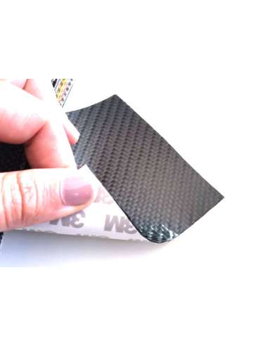 Lâmina flexível de fibra de carbono 3K Sarga (cor preta) com adesivo 3M