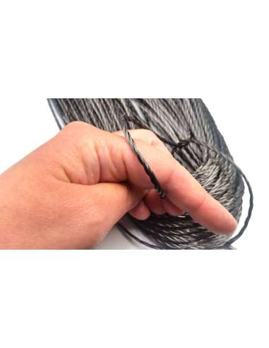 Muestra comercial cordón redondo trenzado de fibra de carbono de 2mm