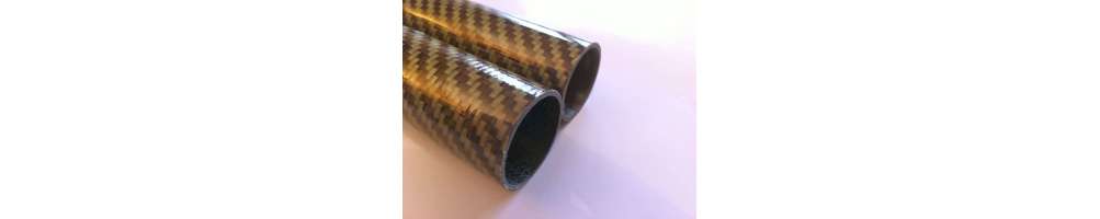 Amostra comercial de tubo de fibra de carbono-Kevlar