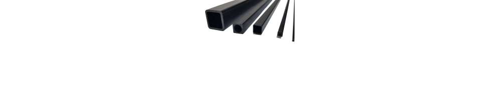 Carbon fiber tubes of square shape.