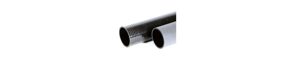 Fiberglass tubes in different thicknesses and finishes.